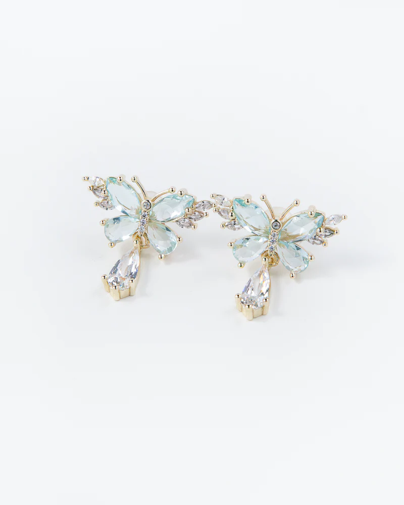 NYU NYU Crystal Wing Drop Earrings