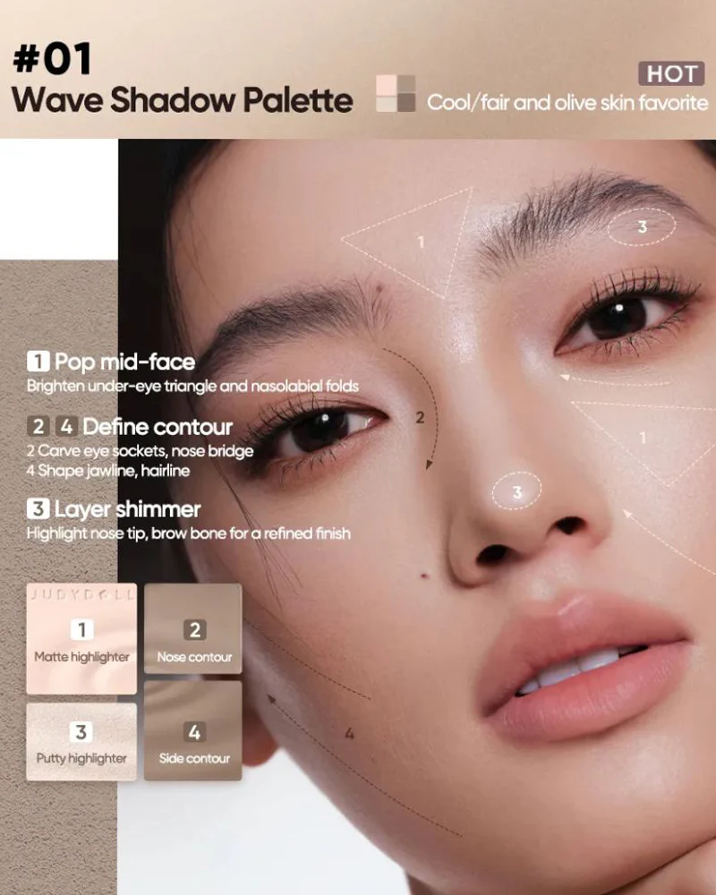 JUDYDOLL 2-In-1 Highlighter & Contour Palette - Image 3