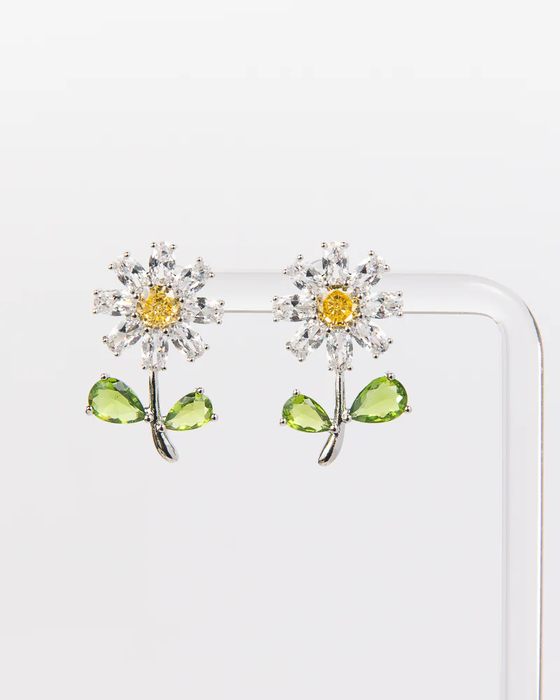NYU NYU Crystal Sunflower Stud Earrings - Image 2