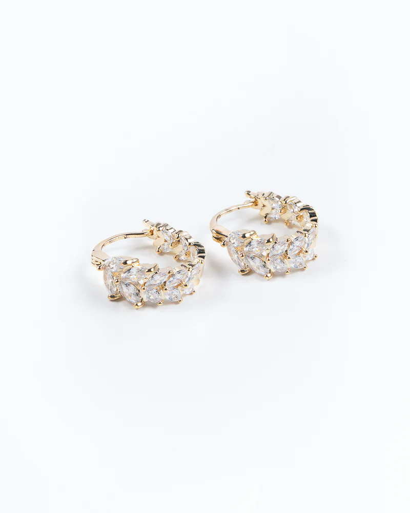 NYU NYU Gold Sparkling Vine Hoop Earrings - Image 2