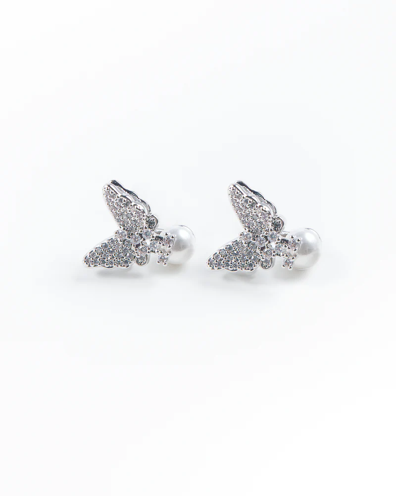 NYU NYU Silver Flutter Earrings - Image 2