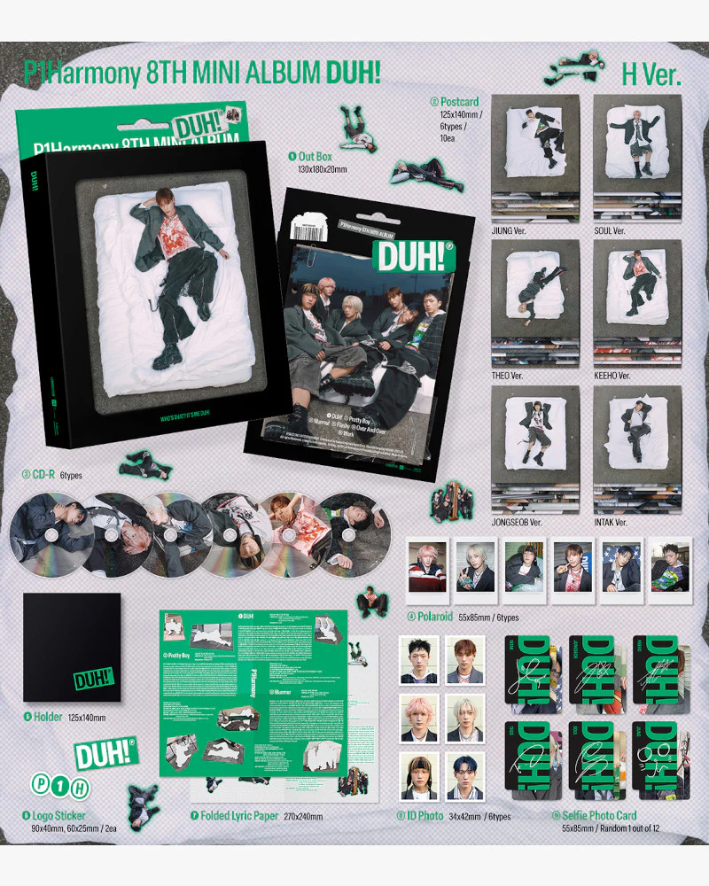 P1Harmony - 8th mini album [DUH!] (H Ver.) (Compact Ver.) (6 Versions) - Image 2