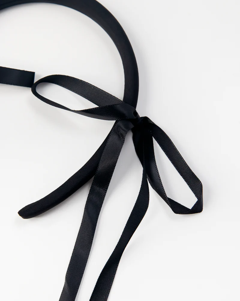 Satin Headband with Long Ribbon - Image 2