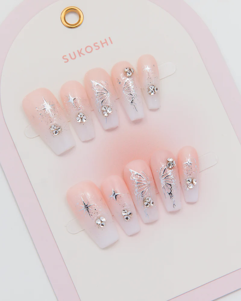 SUKOSHI Handmade Press-On Nails Butterfly Dreams