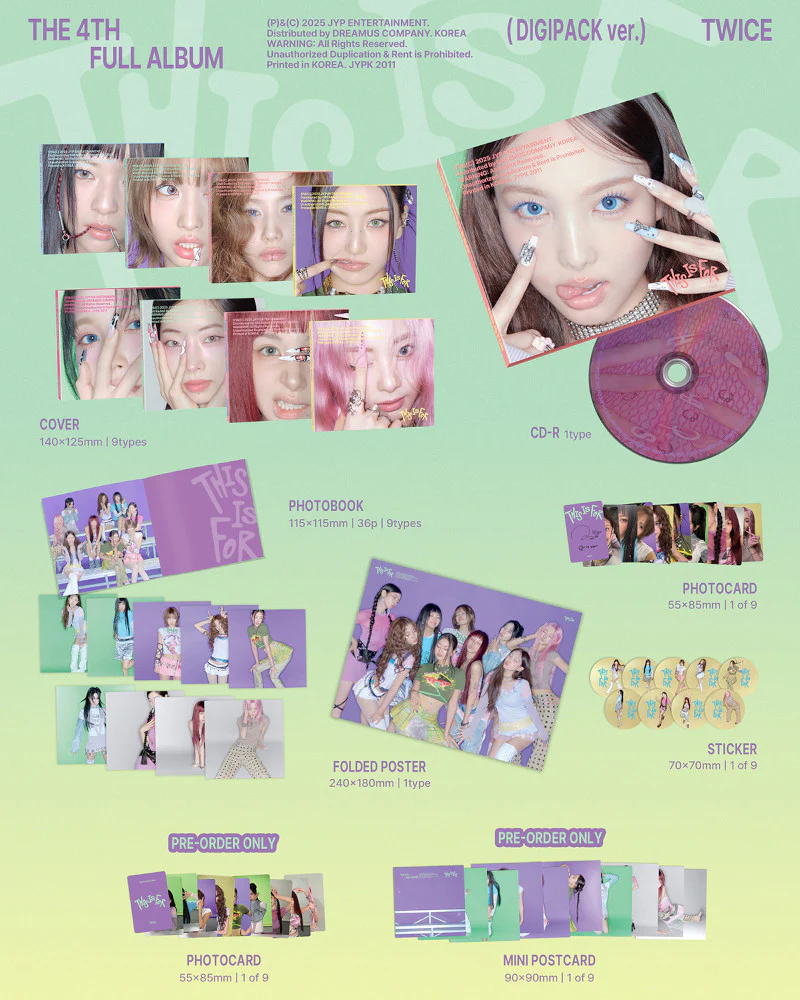 TWICE - 4th Full Album [THIS IS FOR] (DIGIPACK ver.) (9 Versions) - Image 2
