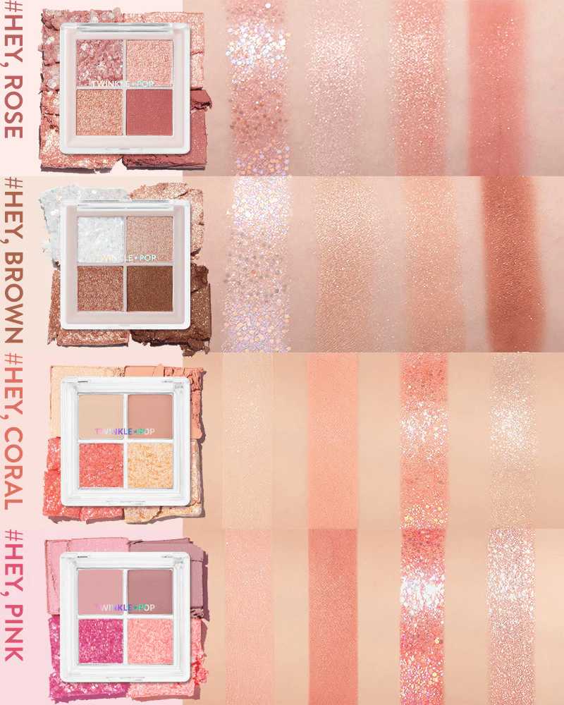 TWINKLE POP by CLIO Pearl Flex Glitter Eye Palette #01 HEY, ROSE - Image 4