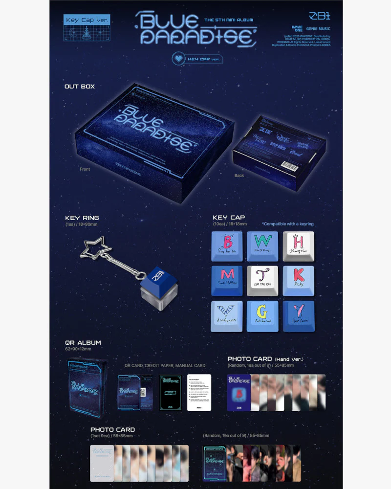 ZEROBASEONE - 5th mini album [BLUE PARADISE] (Key Cap Ver.) - Image 2